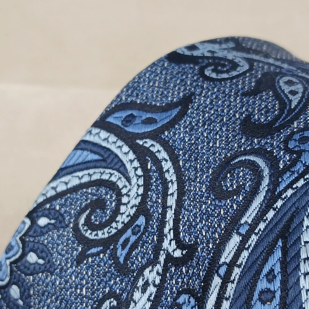 Perry Ellis Portfolio 3.25x60 Mens Tie Silk Jacquard Blue Paisley